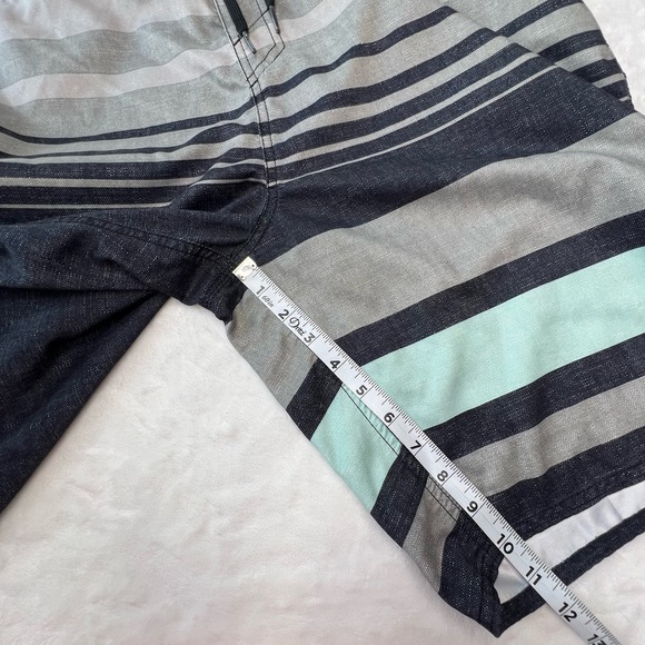 O’NEILL Board Shorts Cargo Side Pocket Swim Gradient Striped Gray Blue Men’s 40 - Picture 16 of 17